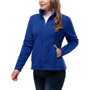 Women's Fleece Jacket Soft Polyester Size Large Light Warm Waterproof Pocket